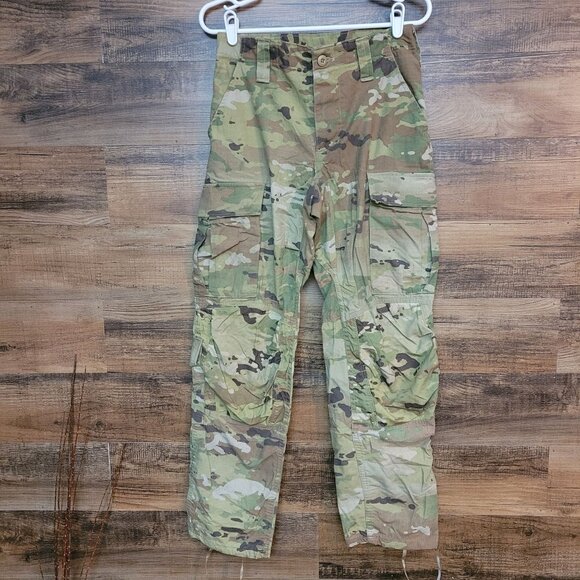 Military Issued Camo Cargo Pants Women S Rip Stop Button Fly Grunge Gorpcore - Picture 1 of 10